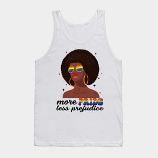 More Pride Less Prejudice LGBTQ Afro American Gift For Men Women Lgbt Tank Top
